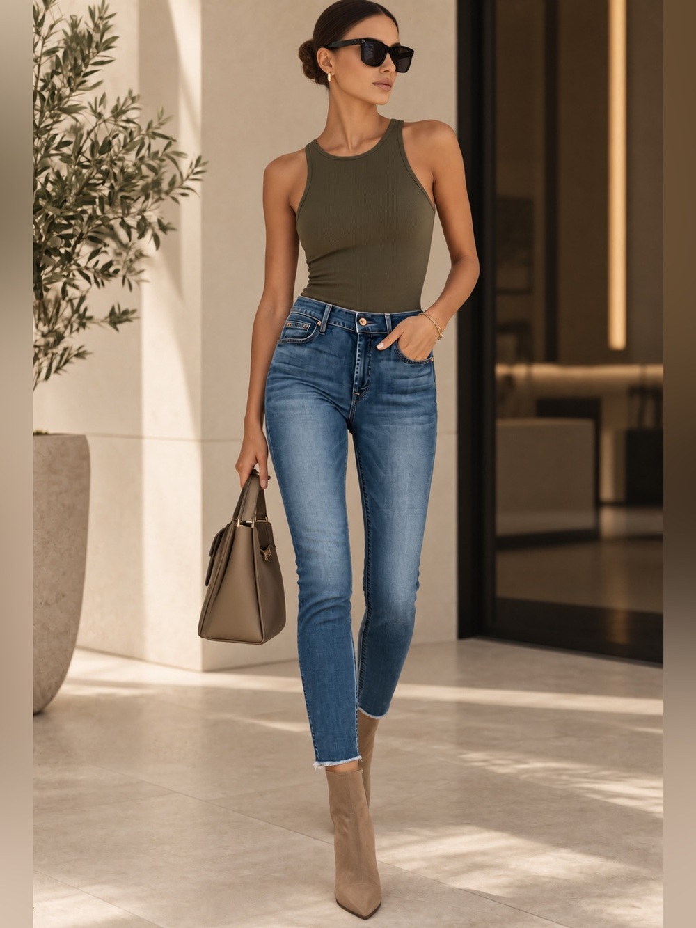 7 For All Mankind Ankle Skinny Jeans in Medium Blue Wash 🍁✨